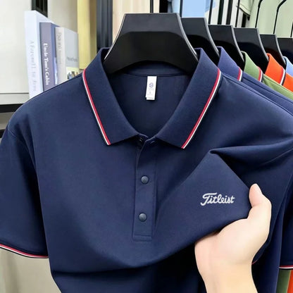 Luxury Men's Polo Shirt Summer Quick-dry Cooling Breathable Short Sleeve Versatile Business Golf Fashion Premium Embroider Tee
