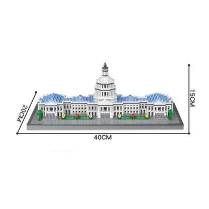 Knew Built Micro Mini Building Block with USB LED Light, White House Toy, Architecture Model, Ideal Decorative Piece Home Office
