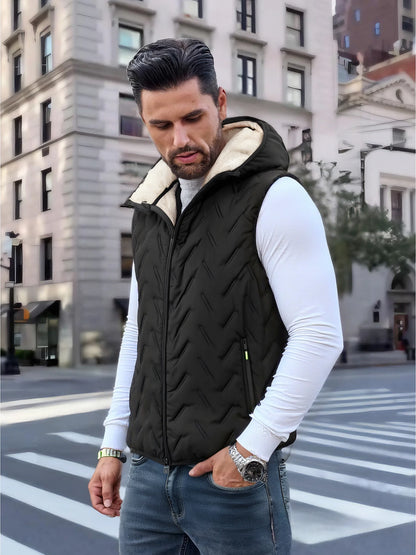Heat Work Hooded Fleece Vest Men Winter Clothes Man Men's Padded Jackets Running Vests Winterize Heated Gilet Male Coat Clothing