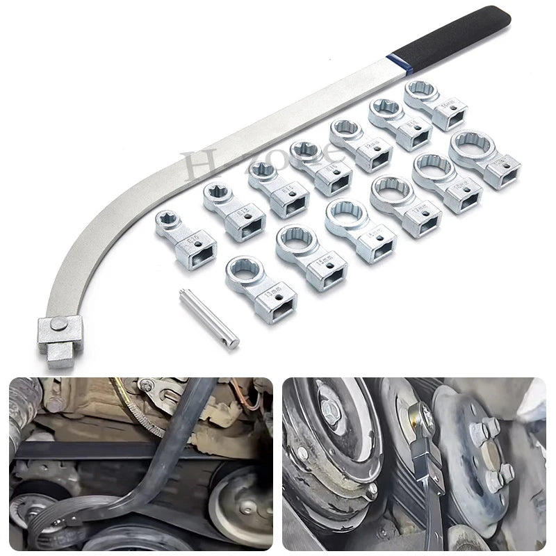 15Pcs Idler Pulley Adjustment Wrench Belt Tension Tensioning Adjuster Lever Tool Extension Wrench Workshop Tool