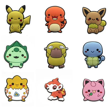 9-47Pcs Potdemiel Pokemon Shoe Charms Accessories DIY Bubble Slides Clogs Sandal Shoe Buckle Decoration For Kids X-mas Gifts