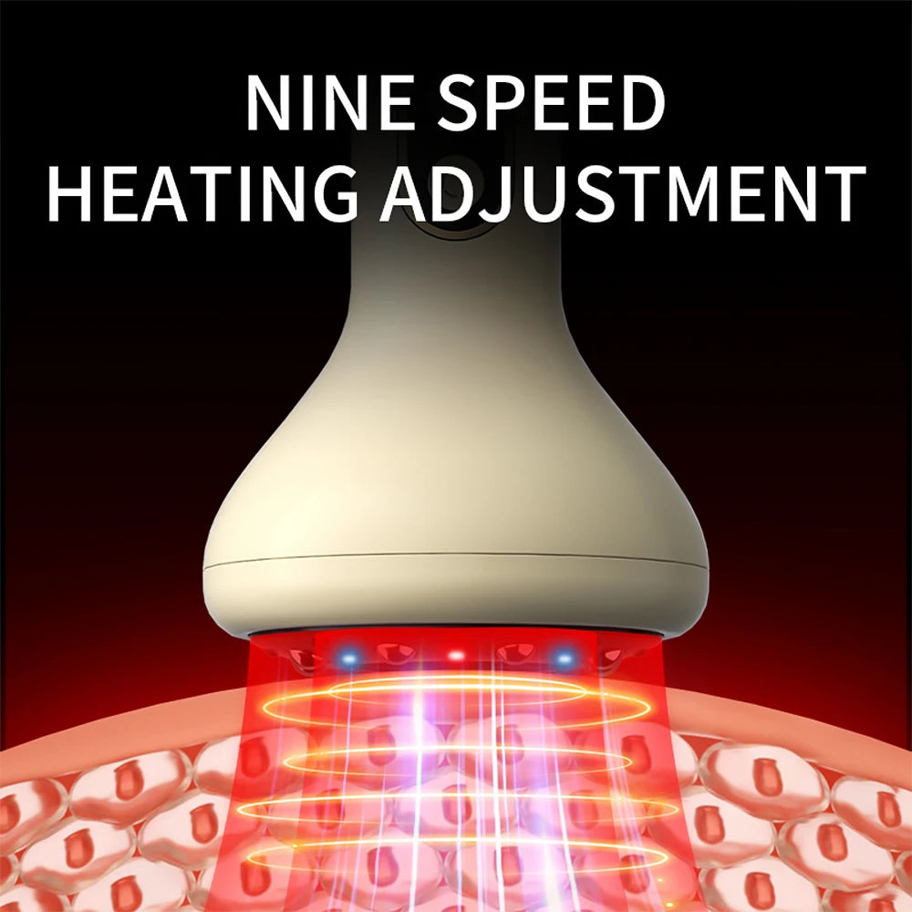 Smart Cupping Massage Machine 9 Levels Vacuum Suction Cup Chinese Meridian Cans Red Light Heating Jars Body Cellulite Scraping