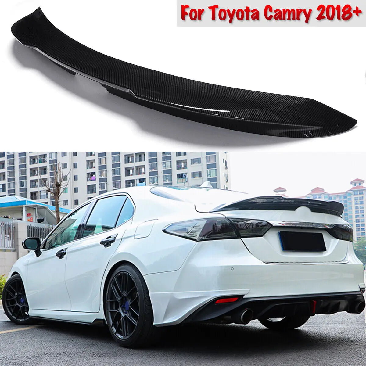 For Toyota Camry 8th 2018-2024 TRD Style Rear Wing Tail Spoiler Diffuser Trunk Top Wing Tail Lip Auto Parts Body Kit