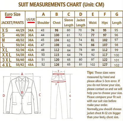 Elegant Men Slim Fit Suit Sets Formal Party Business Outfits Evening Prom Male Performance High Quality Blazer Pants 2 Pieces