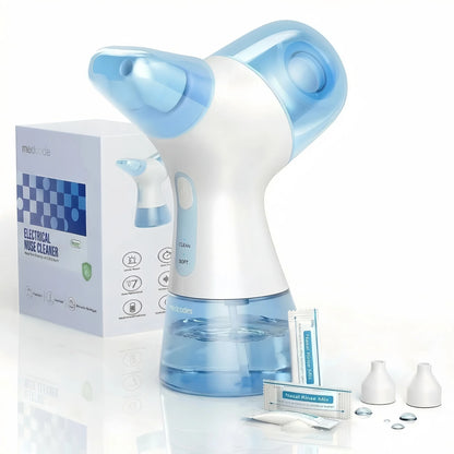 Electric Nasal Rinse Irrigation Self-Cleaning with Auto Waste Collection, 30 Salt Packets for Sinus Discomfort Relief