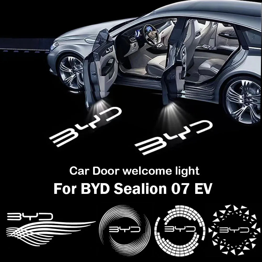 For BYD Sealion 07 EV 2024 2025 Car Welcome Light Door Projection Atmosphere Light interior Modification Accessories