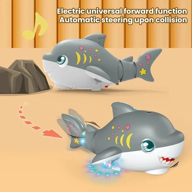 Baby Toys Toddler Electric Crawling Education Toys Blowing Ball Dancing Swing Musical Shark Toy With Music Flashing Light Kids
