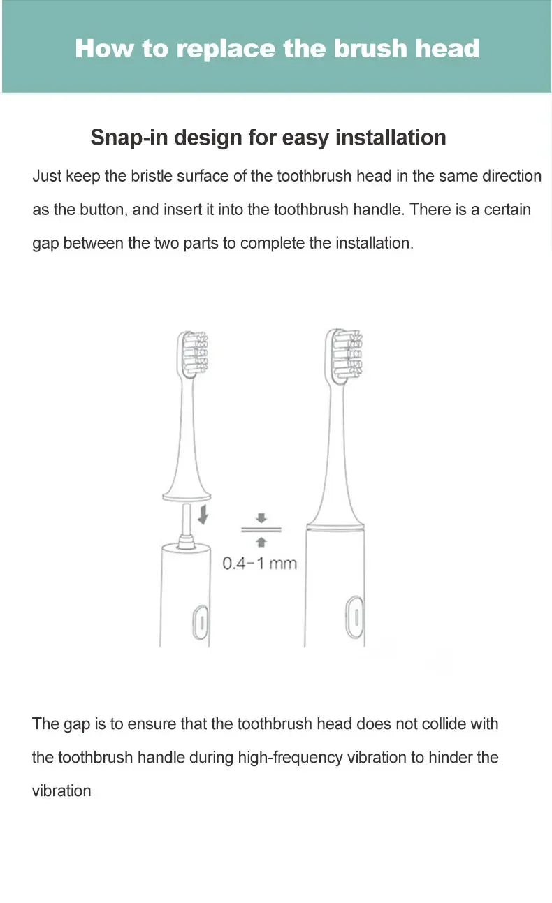 4/8PCS For XIAOMI MIJIA T100 Replacement Brush Heads Sonic Electric Toothbrush DuPont Soft Bristle Suitable Nozzles