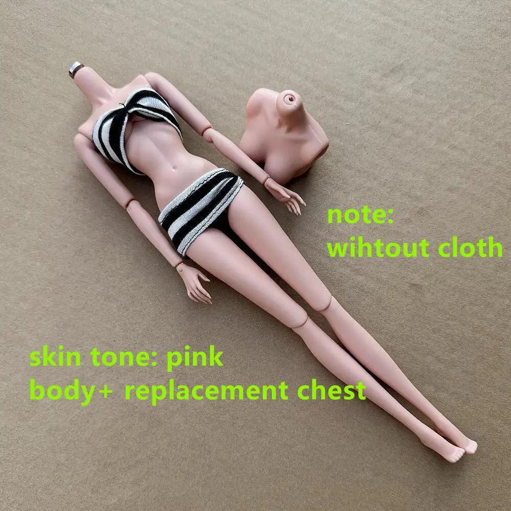NEW LULY 1/6 Doll Body 2024 Version 12 Skin Tones High Quality Joints Removable Doll Body With Replacement Chest