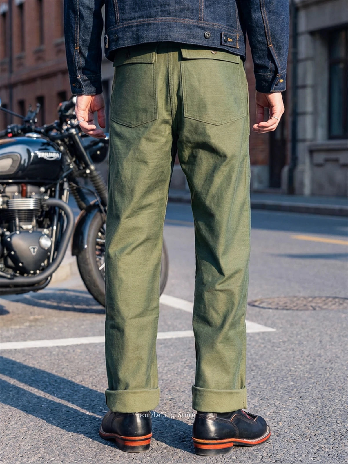 Red Tornado 15oz Sateen OG-107 Utility Pants Vintage Workwear Men's Military Style Casual Trousers Army Green