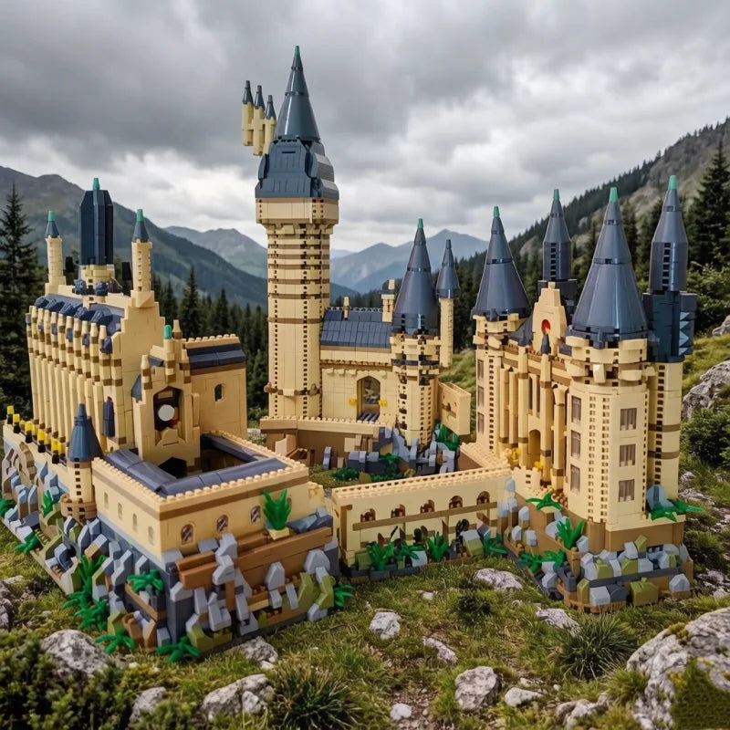 Creative Magic Castle Building Blocks with Light STEM Educational Toy Model Kit Desktop Decoration  Assembly Kit Gift for Kids
