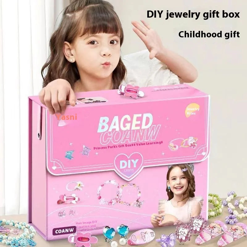 Girls' bracelets Beaded handmade DIY Jewelry Materials Toys Children's Indoor Interactive Puzzle Christmas Birthday Gifts