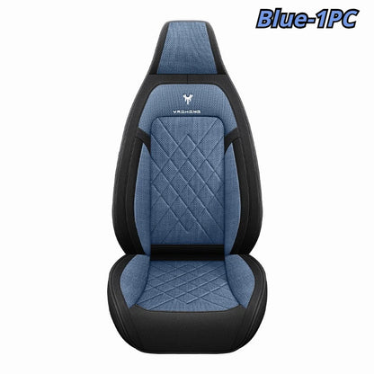 1pc Hooded Car Seat Cover - Premium Linen Texture for All-Season Comfort & Breathability, Universal Design for Sedans, SUVs