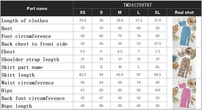 Summer Tops Women's Dress 2 piece suit swimsuit seaside vacation printed suspender Backless Slim top side slit skirt Party Dress