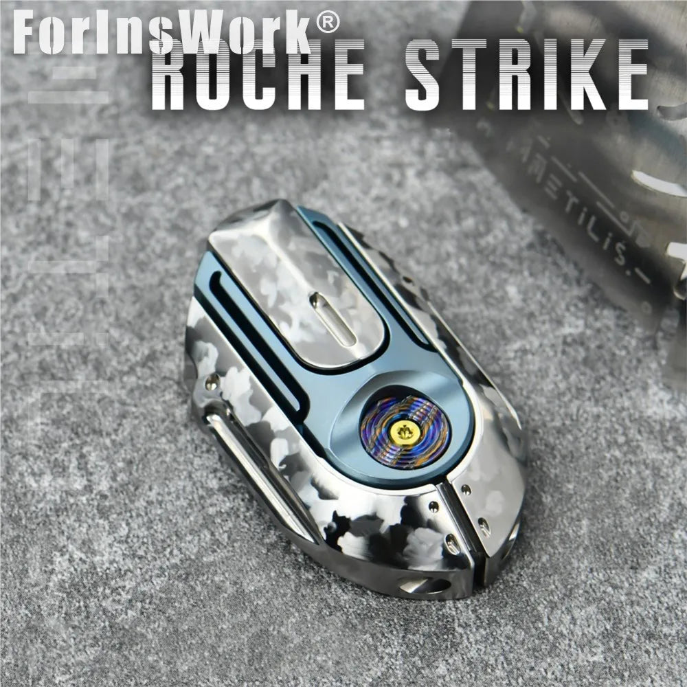METILIS ROCHE STRIKE Stainless Steel Ice Crystal Tuning Fork Eject Slider Fidget Toy Stress Relief Toy