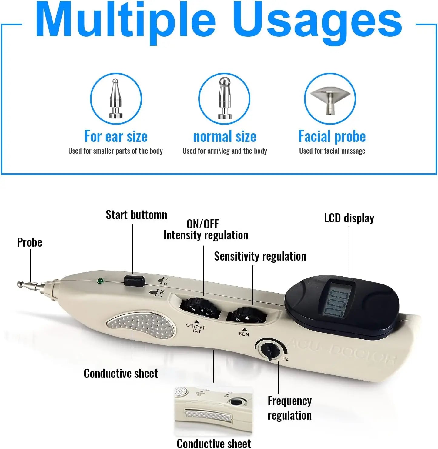 Electronic Acupuncture Pen Point Detector Acupressure Massage Electric Acupuncture Meridian Pen