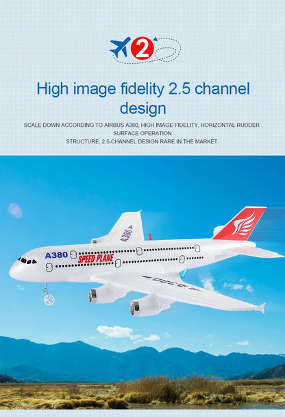 Hot Gyro Airplane Airbus A380 RC Airplane Foam Toys 2.4G Fixed Wing Plane Outdoor Toys Drone  Easy Fly Children Gift