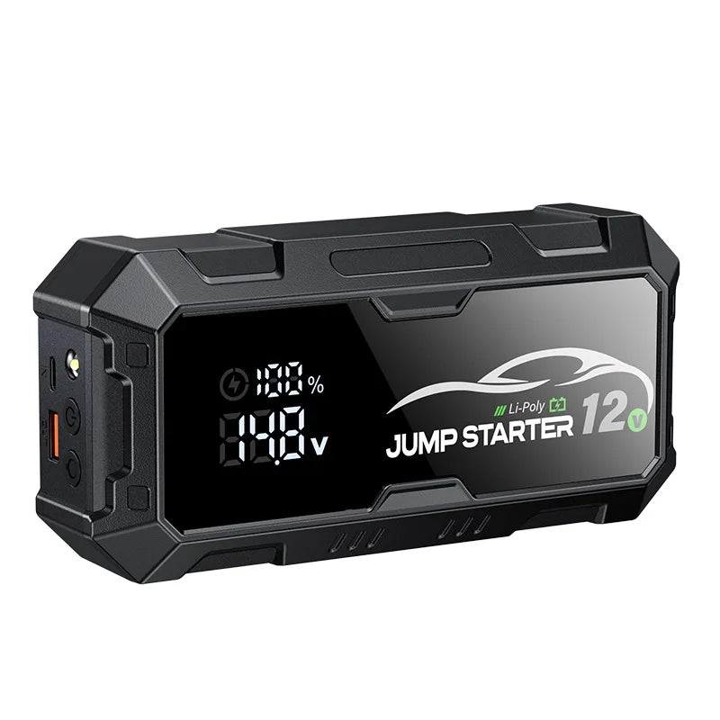 Portable 12V Car Emergency Starting Power Bank Car Jump Starter with Integrated Tire Inflator for Automobile Tyre Inflation
