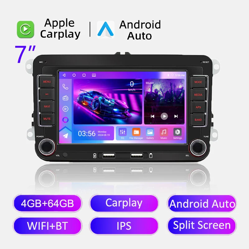 2Din Car Radio Android for Volkswagen Golf 5 6 Polo Passat B6 B7 CC Skoda Jetta Universal Multimedia Carplay Wifi GPS Navigation