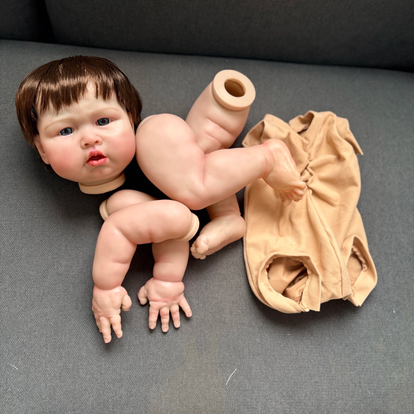 24inch Unfinished Doll Parts Blue Sparrow Reborn Doll Kit 3D Skin DIY Kit Cute Birthday Christmas Gifts