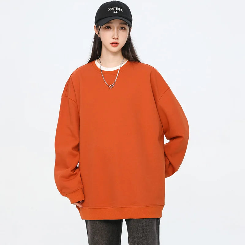Autumn Oversized Purple Sweatshirts for Women Casual Streetwear Hoodies Women 2024 Female Long Sleeve Crewneck Pullovers Tops