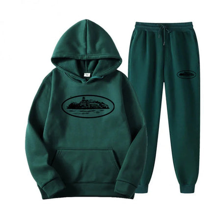 NICE Loose Unisex Fleece-lined Printed Sweatshirt Hoodie Set Devil Prisoner Pattern Eco-Friendly Soft Comfortable Casual Wear