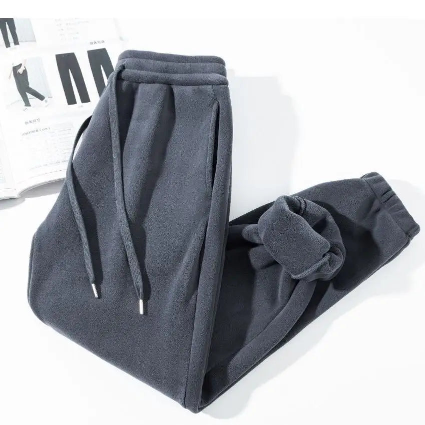 Double-Sided Fleece Lined Loose Men's Pants Warm Comfortable Bulk Cargo Trousers Youth Fashion Winter Wear Chinese Brand