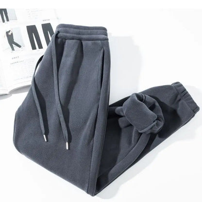 Double-Sided Fleece Lined Loose Men's Pants Warm Comfortable Bulk Cargo Trousers Youth Fashion Winter Wear Chinese Brand