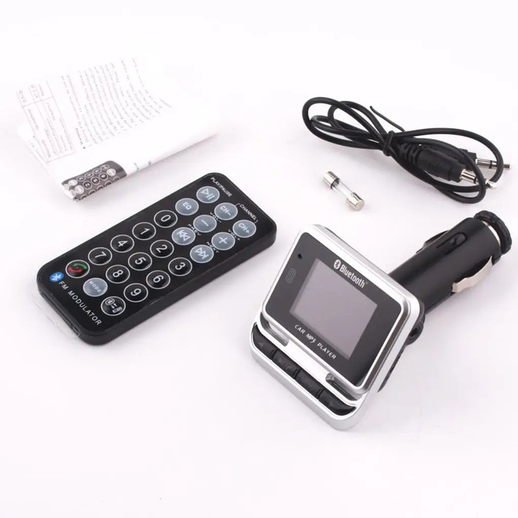 Wireless FM Transmitter Radio Adapter FM12B 1.44 Inch LCD Bluetooth Car MP3 Player Handsfree USB Car Charger Remote Control