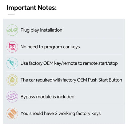 EasyGuard Plug Play Factory Key Remote Starter Fit For Selected BMW 2013-2018 I01/I12/I15 Wth OEM Push Start Button DC12V