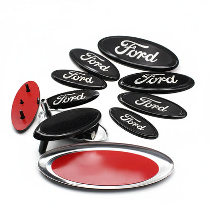 Car Logo Badge Front Rear Grille Hood Bonnet Trunk Emblem Stickers For Ford Focus Mondeo Edge Ecosport Ranger Fiesta Fusion Kuga
