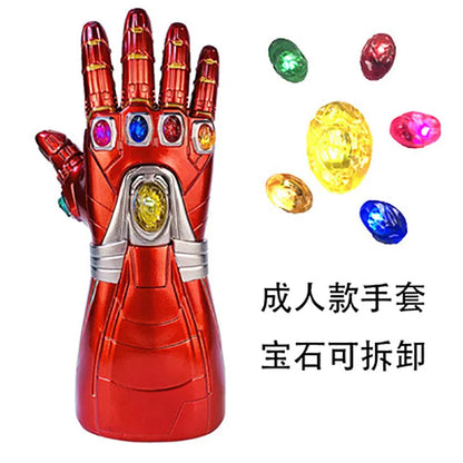 Marvel Iron Man Thanos PVC Infinity Gauntlet Wearable Movable Led Removable Infinity Stones Cosplay Prop Collectible Model Adult