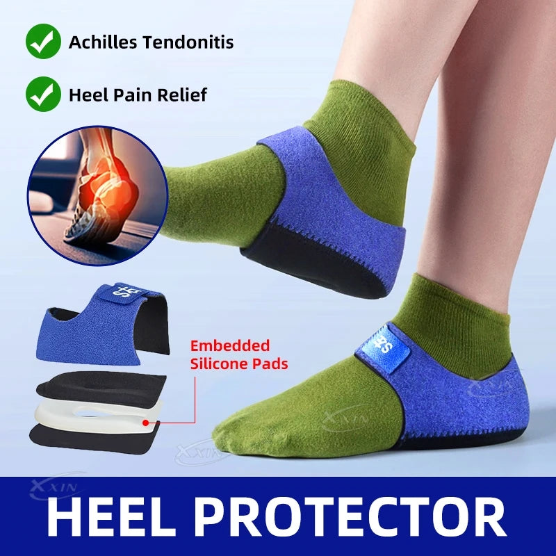 【Xxin】Heel Protectors Breathable Silicone Gel Cushion Cup Heel Pain Relief Sleeve Shoe Insert