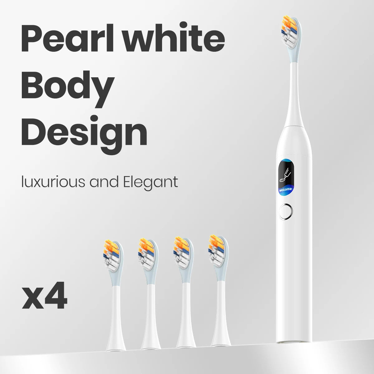 Dr.Yadent Sonic Vibration Sweeping Electric Toothbrush LED Monitor 5 Modes Airplane Mode for Travel Silicone Coated Brush Head