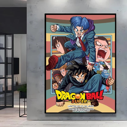 Dragon Ball Poster Super Saiyan Wall Art Goku Themed Painting Vivid Battle Design Durable Canvas Perfect for Anime Room Decor