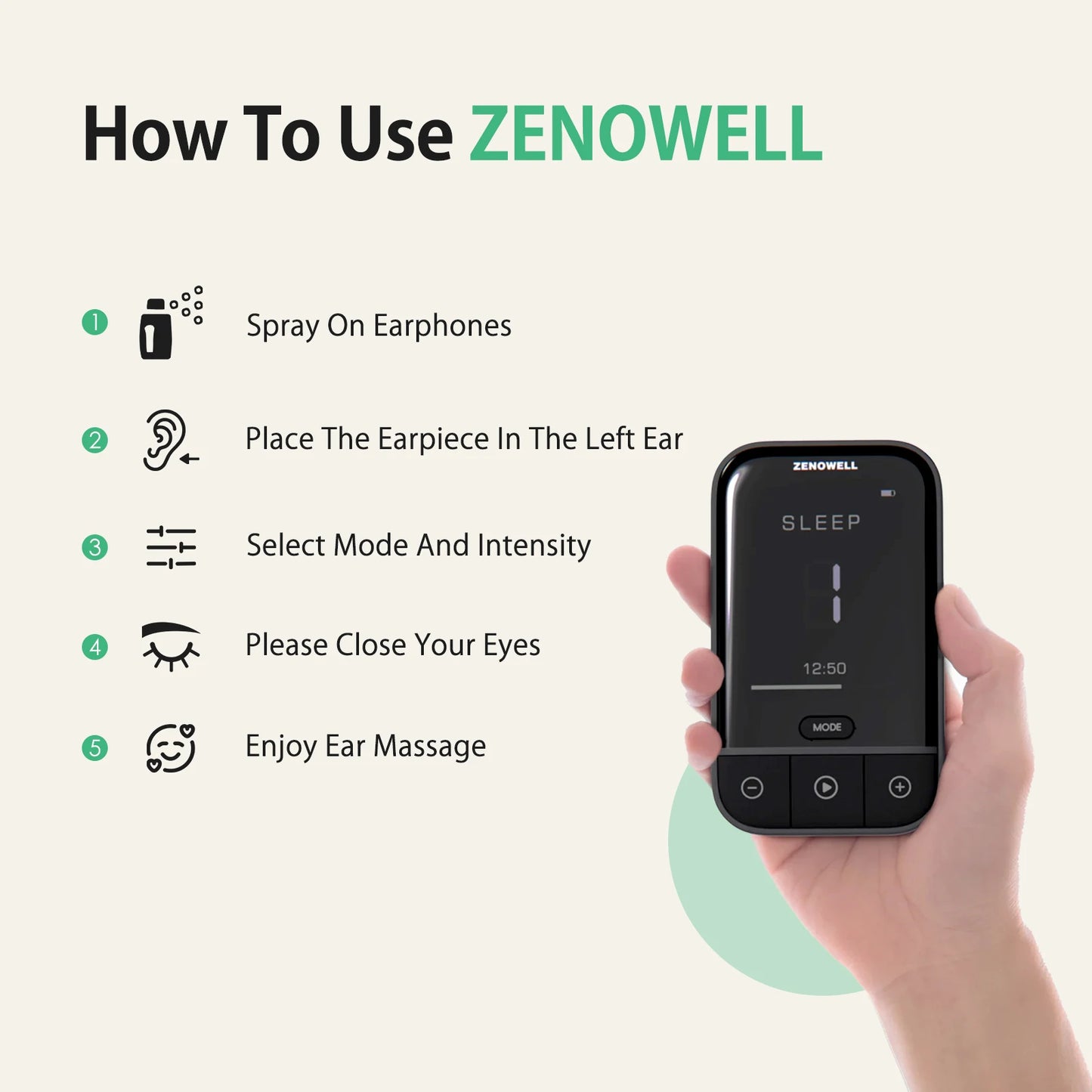 ZenoWell Auricular Vagus Nerve for Ear Stimulator,Sleep Aid Device for Sleep/Anxiety/Relaxation/Focus