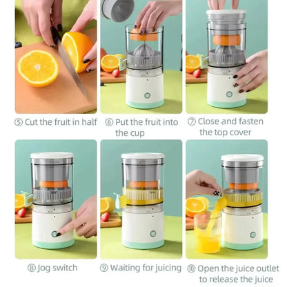 Portable Electric Juicer USB Rechargeable Wireless Mini Fruit Blender Automatic Juice Squeezer for Home Travel Office