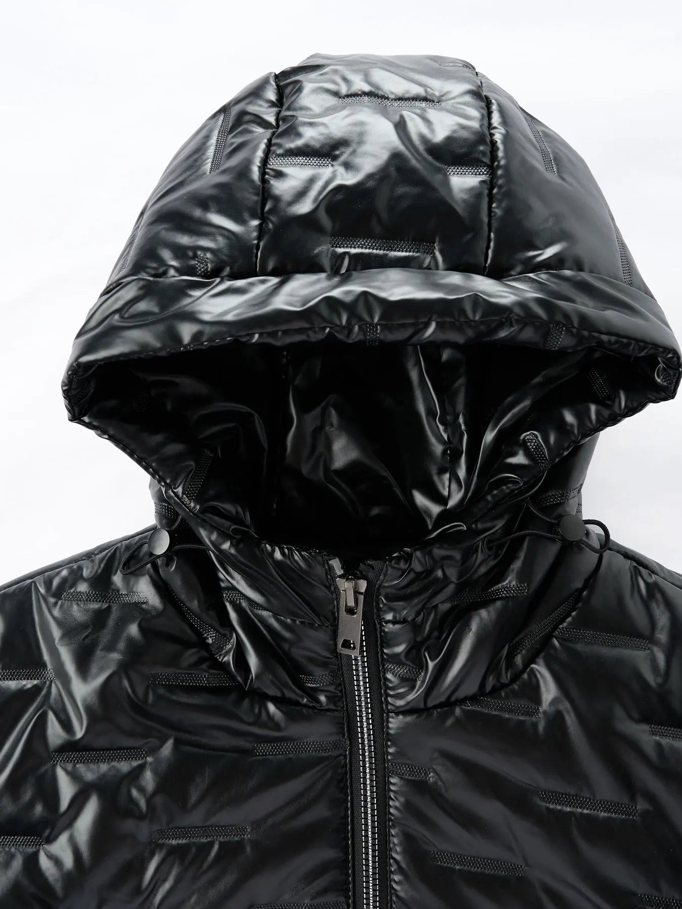 Men's Winter Solid Color Glossy Hooded Cotton Jacket, Windproof, Waterproof and Thickened, Suitable for Outdoor Sports and Leisure
