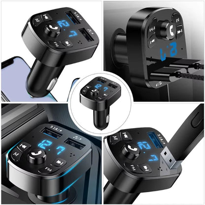 1/2/4/6pcs Bluetooth 5.0 Fm Transmitter Car Mp3 Player Wireless Hands-Free Audio Receiver Car Radio Dual USB Fast Charger
