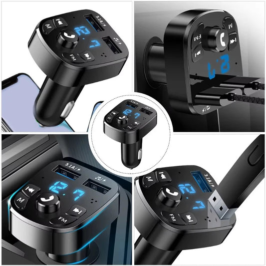 1/2/4/6pcs Bluetooth 5.0 Fm Transmitter Car Mp3 Player Wireless Hands-Free Audio Receiver Car Radio Dual USB Fast Charger