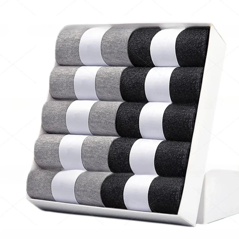 5 10 Pairs Men Socks Cotton Blend Black Business Casual Soft Breathable for  Spring Summer Autumn Winter Size 6-13
