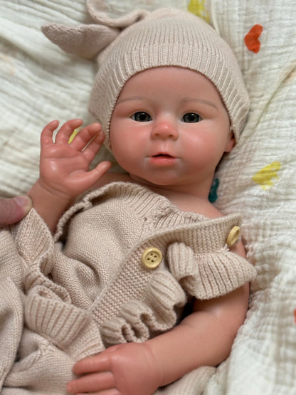 OtardDolls 18-Inch Handmade Silicone Doll Toy Soft Silicone Reborn Doll Open Mouth Realistic Waterproof Cute Collectible