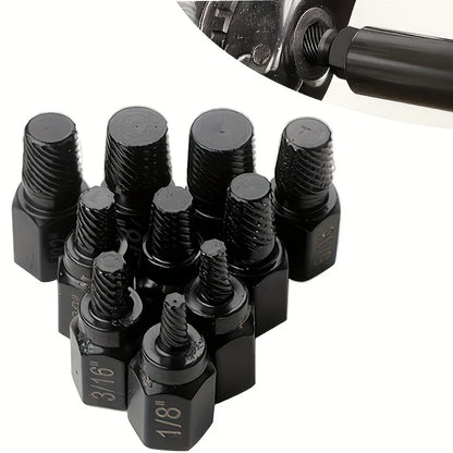 10Pcs Damaged Screw Extractor Drill Bit Set Hex Head Easy Out Bolt Extractor Spiral Broken Screw Remover Tool For Nuts Bolts