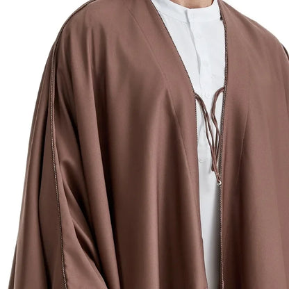 Saudi Arabian Men's Tobey Robe Dubai Robe Abaya Middle Eastern Men's Cloak Islamic Festival and Traditional Ceremonial Clothing