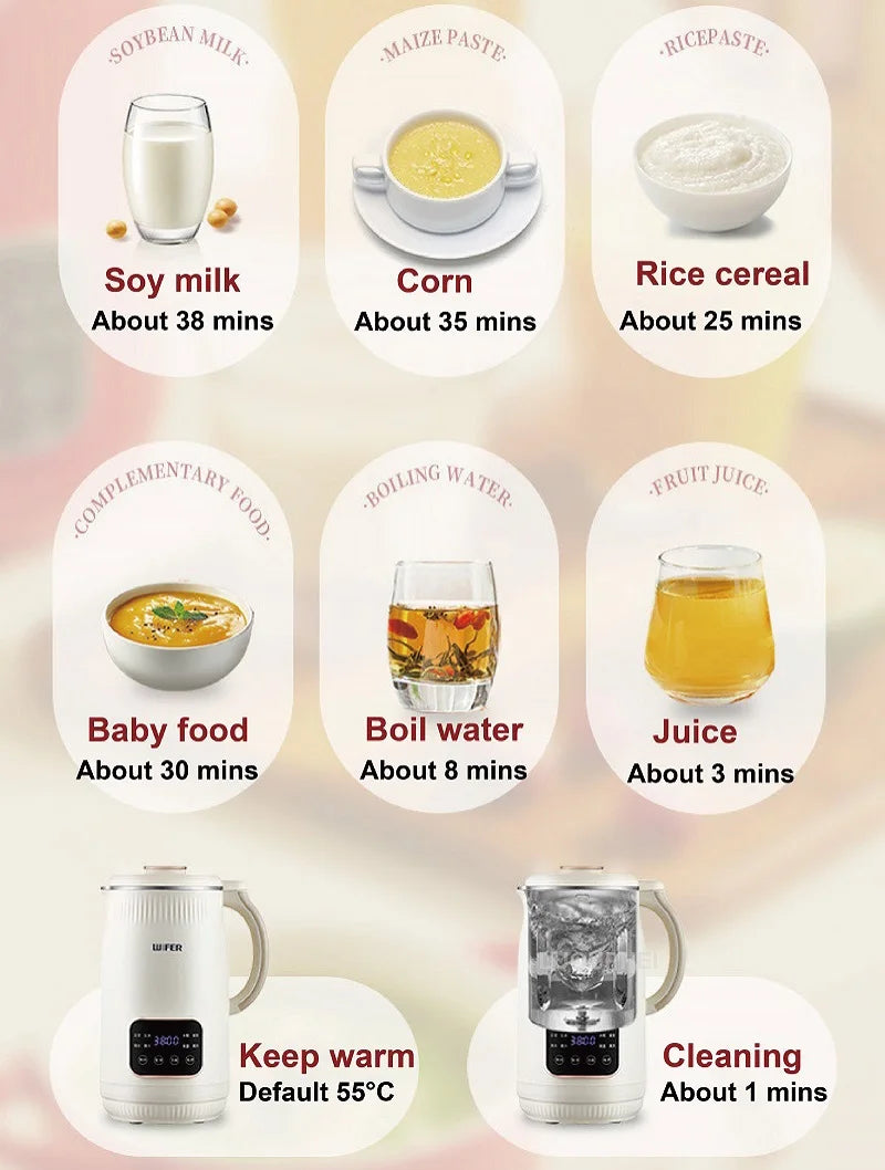 1.5L Soy Milk Machine12h Appointment Filter-free Wall Breaking Machine Mixer Home Electric Juicer Multifunctional Food Processor