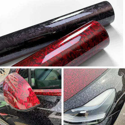 Carbon Fiber Vinyl Film Self Adhesive  Auto Tuning Vinyl Wrap Glossy Black Red Car Body Film Motorcycle Stickers Car Accessories