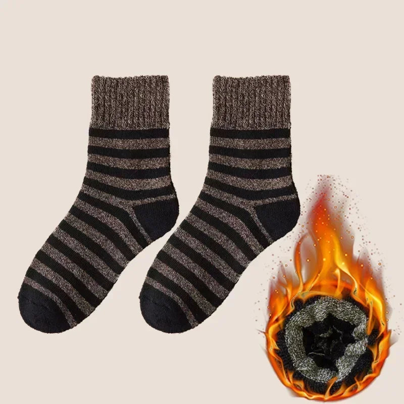 5pairs Winter Merino Wool Socks for Men Super Thick Warm High Quality Harajuku Retro Snow Casual Antifreeze Cashmere Socks Men