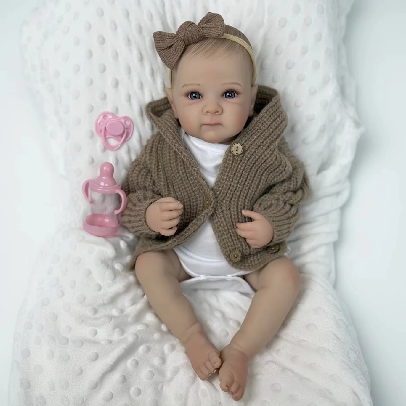 BZDOLL 19 Inch 48 CM Full Vinyl Body Reborn Baby Doll For Kids Handmade Fashion Birthday Gift For Children Bathe Play House Toy