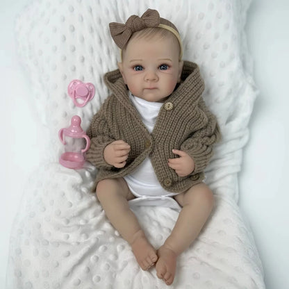 BZDOLL 19 Inch 48 CM Full Vinyl Body Reborn Baby Doll For Kids Handmade Fashion Birthday Gift For Children Bathe Play House Toy
