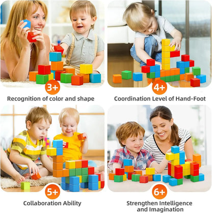 30PCS Magnetic Blocks, Gifts for 3 4 5 6 Year Old, Magnet Building Blocks for Toddlers Girls & Boys, Sensory - Montessori